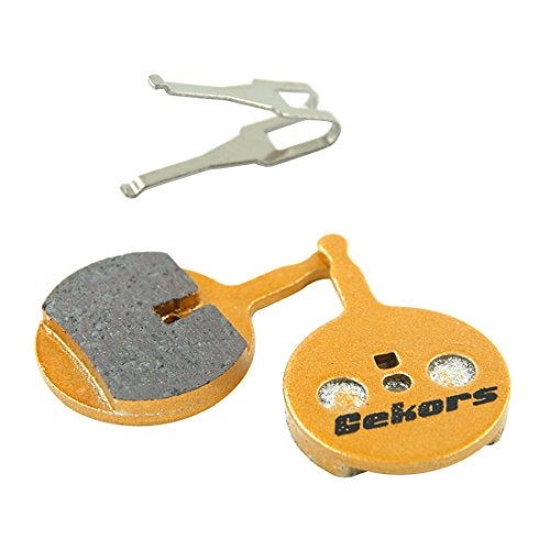 Gekors Metallic Bicycle Disc Brake Pads for Avid BB5;Jetson Bolt BR35,1 Pair with a Spring, Golden - Image 2