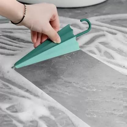 Primwand Mini UmbrellaShaped Glass Wiper 2in1 Window Mirror Cleaning Tool with Hook Compact Scraper for Bathroom Sink Countertops More - Image 3