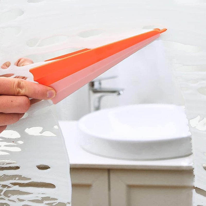 Primwand Mini UmbrellaShaped Glass Wiper 2in1 Window Mirror Cleaning Tool with Hook Compact Scraper for Bathroom Sink Countertops More - Image 4