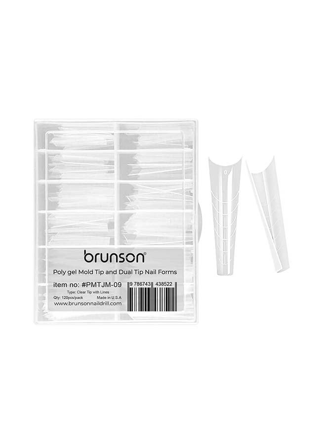 brunson أشكال أظافر مزدوجة لجيل البولي الممتد نصائح مزيفة مسبقة الشكل مع مقياس 120 قطعة أداة مانيكير لتمديد الأظافر قوالب نصائح الأظافر أظافر أكريليك أظافر مزيفة أداة مانيكير - Image 1