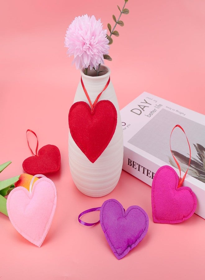 HSONAIGEE 24 Pieces Felt Heart Hanging Ornaments, Valentines’ Day Felt Baubles Heart Hanging Decorations for Home Wedding Party Decor - Image 2