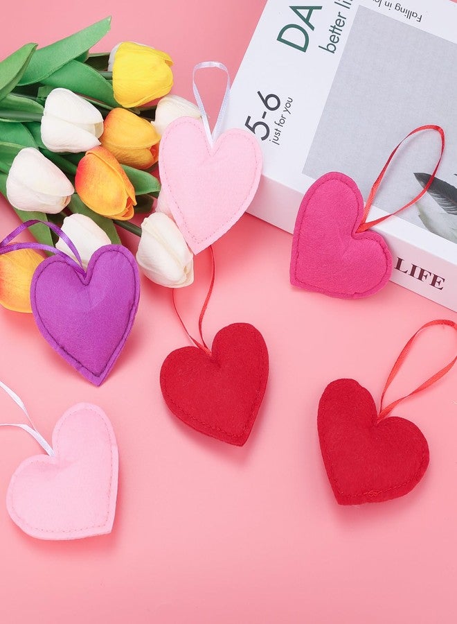 HSONAIGEE 24 Pieces Felt Heart Hanging Ornaments, Valentines’ Day Felt Baubles Heart Hanging Decorations for Home Wedding Party Decor - Image 5