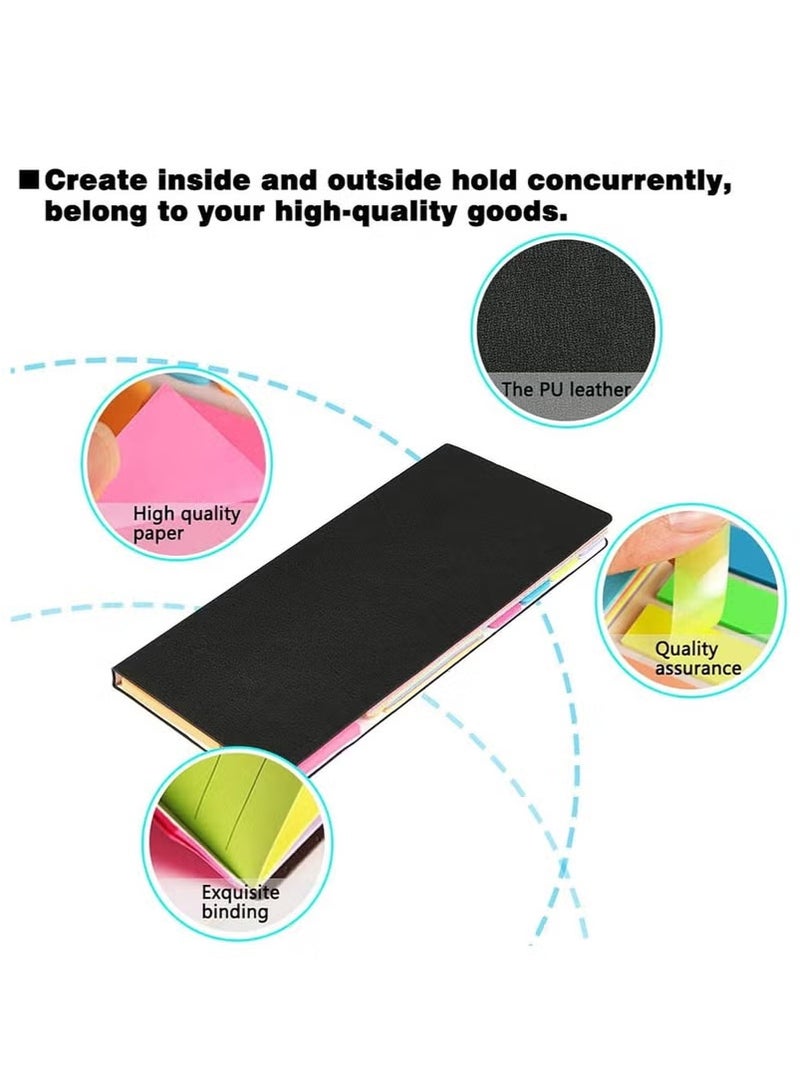 Generic Portable Sticky Notes Set with PU Cover – 6 Sizes All-in-One Memo Organizer  - Image 5