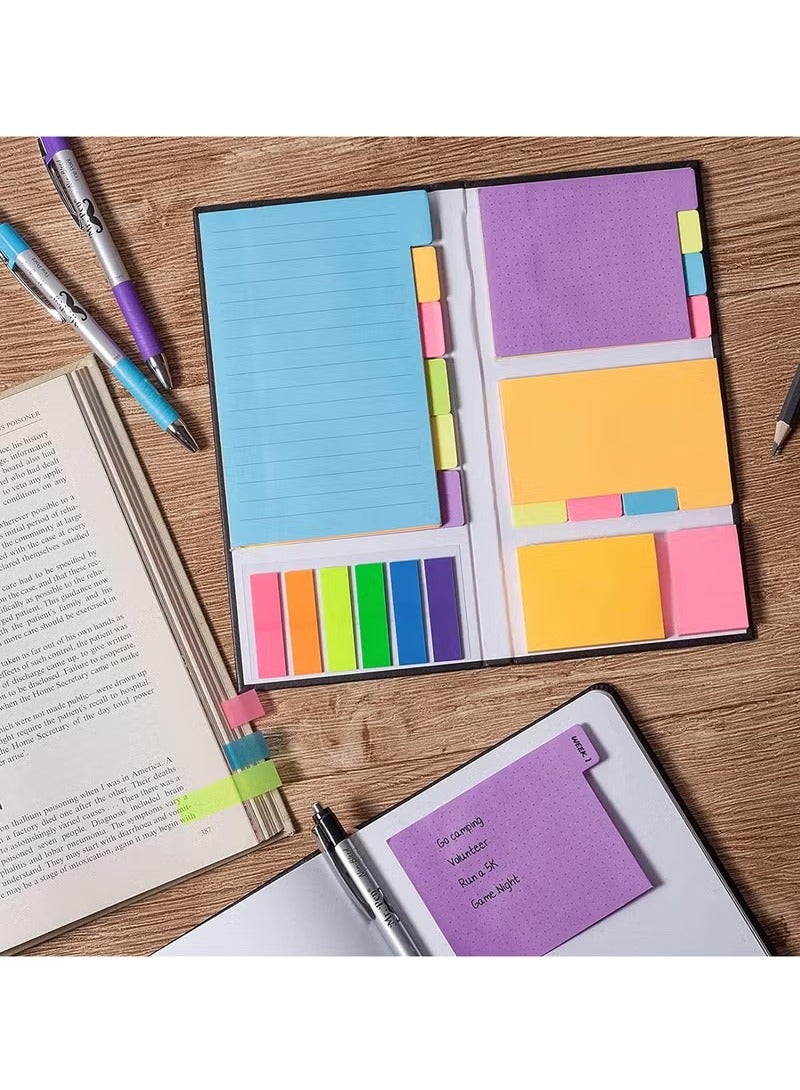 Generic Portable Sticky Notes Set with PU Cover – 6 Sizes All-in-One Memo Organizer  - Image 2