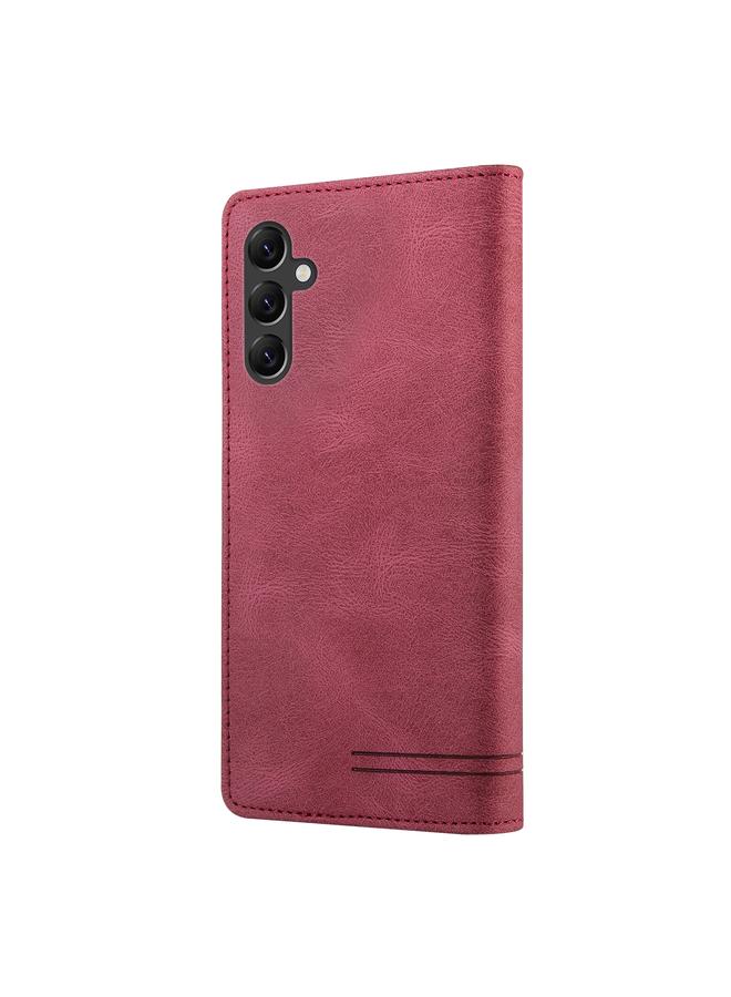 S-TOP Case For Samsung Galaxy A14 4G / 5G Skin Feel Anti-theft Brush Horizontal Flip Leather Case with Holder - Image 3