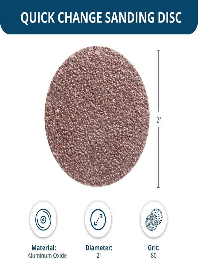 Benchmark Abrasives 2 Inch Sanding Discs Quick Change Aluminum Oxide - 80 Grit, Compatible with Die Grinder, Drill, Pneumatic Grinder (25 Pack) - Image 4