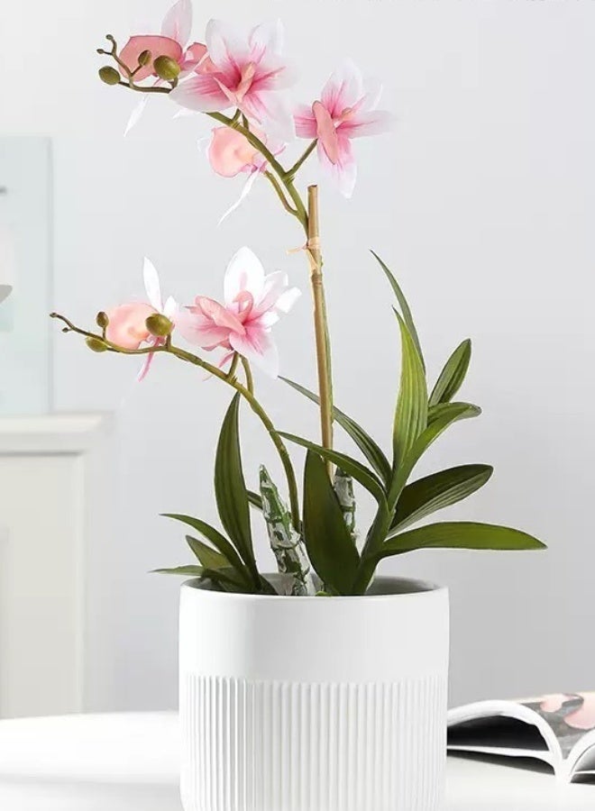 BIG MAX Ceramic 21.8*19cm Planters for Atificial Plants, Modern Home and Office Flowerpot, Indoor and Outdoor Flowerpot with Drainage Hole (White) - Image 3