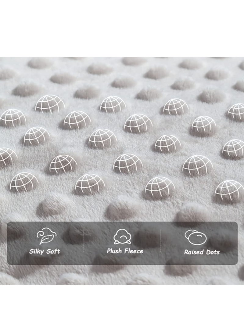 Baby Blanket for Boys Girls, Soft Warm Plush Baby Blanket with Dotted Backing, Newborn Double Layer Receiving Blanket for Stroller Crib - Image 2