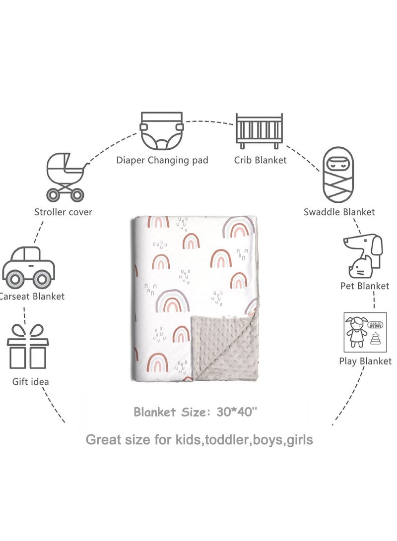 Baby Blanket for Boys Girls, Soft Warm Plush Baby Blanket with Dotted Backing, Newborn Double Layer Receiving Blanket for Stroller Crib - Image 3