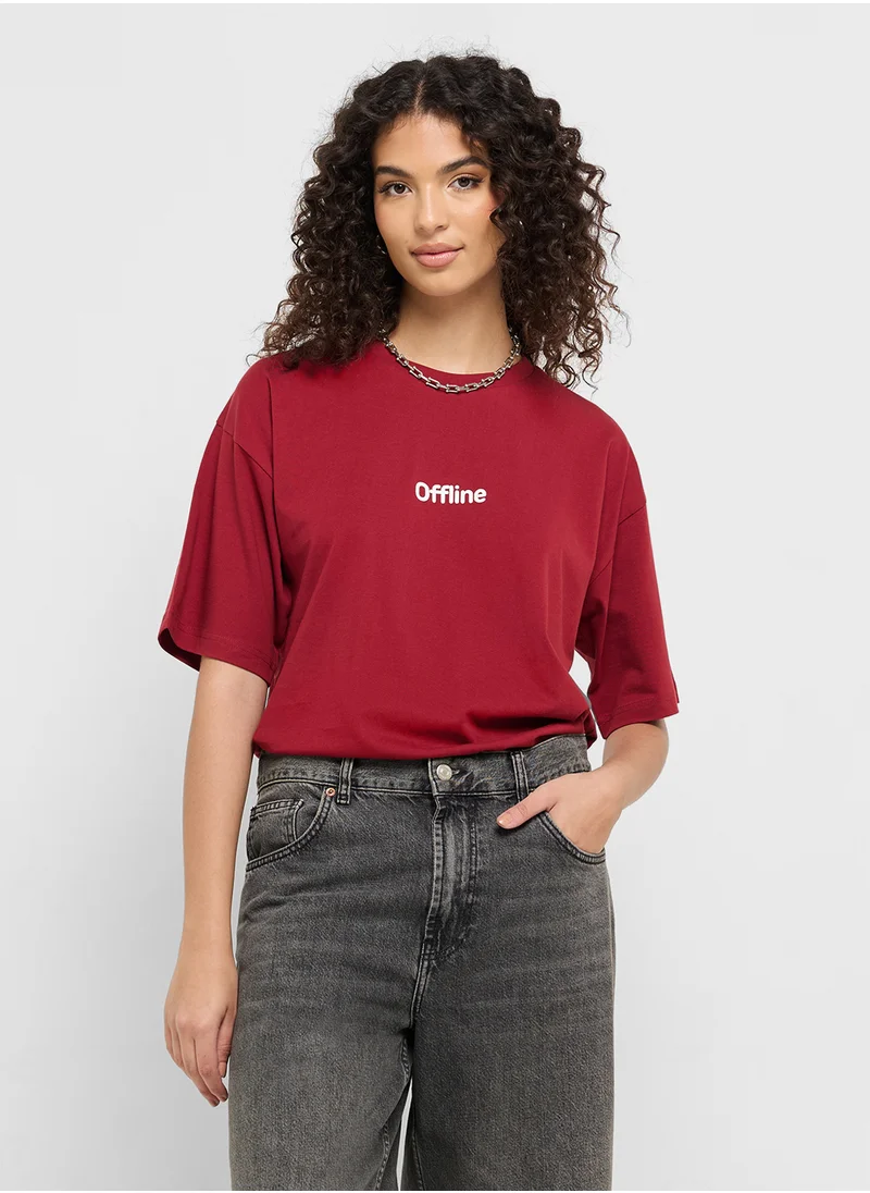 Ginger Crew Neck Slogan T-Shirt