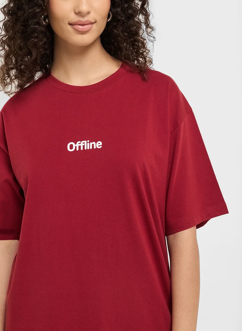 Ginger Crew Neck Slogan T-Shirt
