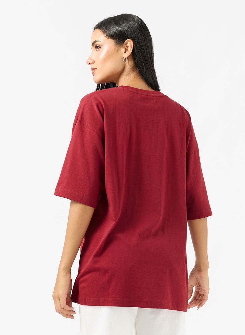 جينجر تيشيرت برقبة دائرية بشعار - Image 2