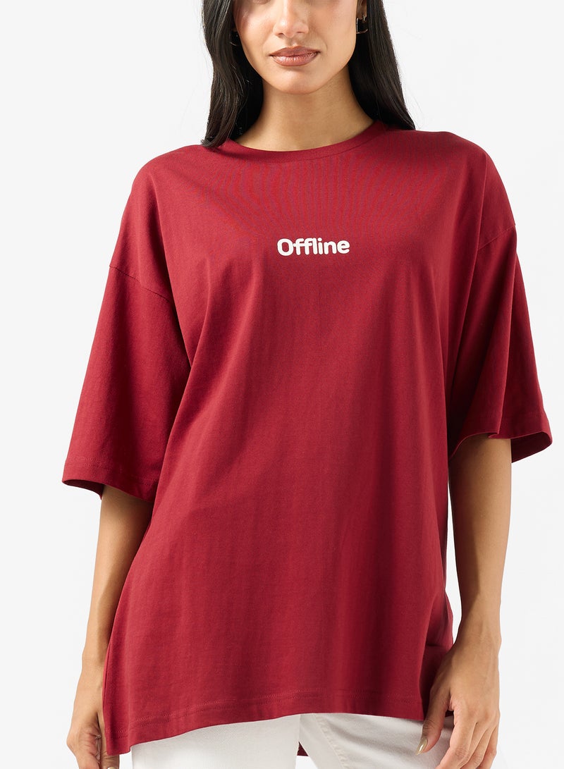 جينجر تيشيرت برقبة دائرية بشعار - Image 3