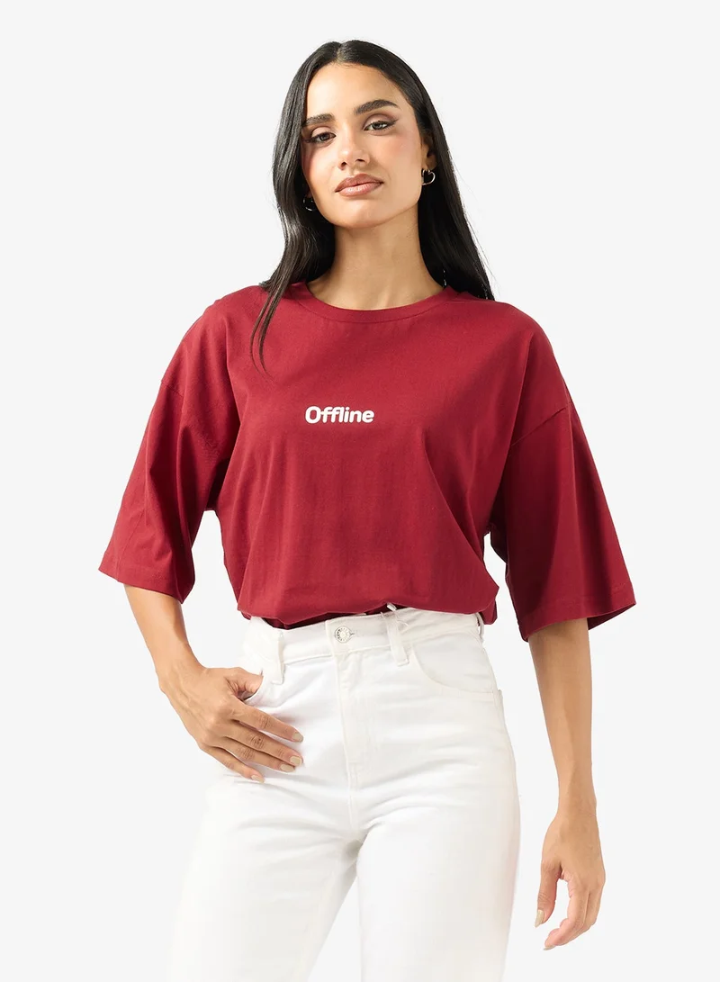 Ginger Crew Neck Slogan T-Shirt