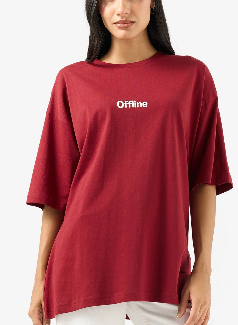 Ginger Crew Neck Slogan T-Shirt