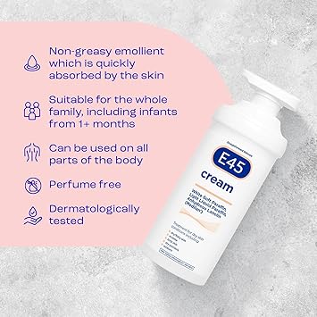 e45 E45 Cream 500 g E45 Cream for Dry Irritated Skin Moisturiser to Soothe Dry Sensitive Skin Dermatologically Tested Eczema Dermatitis Cream NonGreasy Body Face Hand Cream Clinically Proven - Image 5