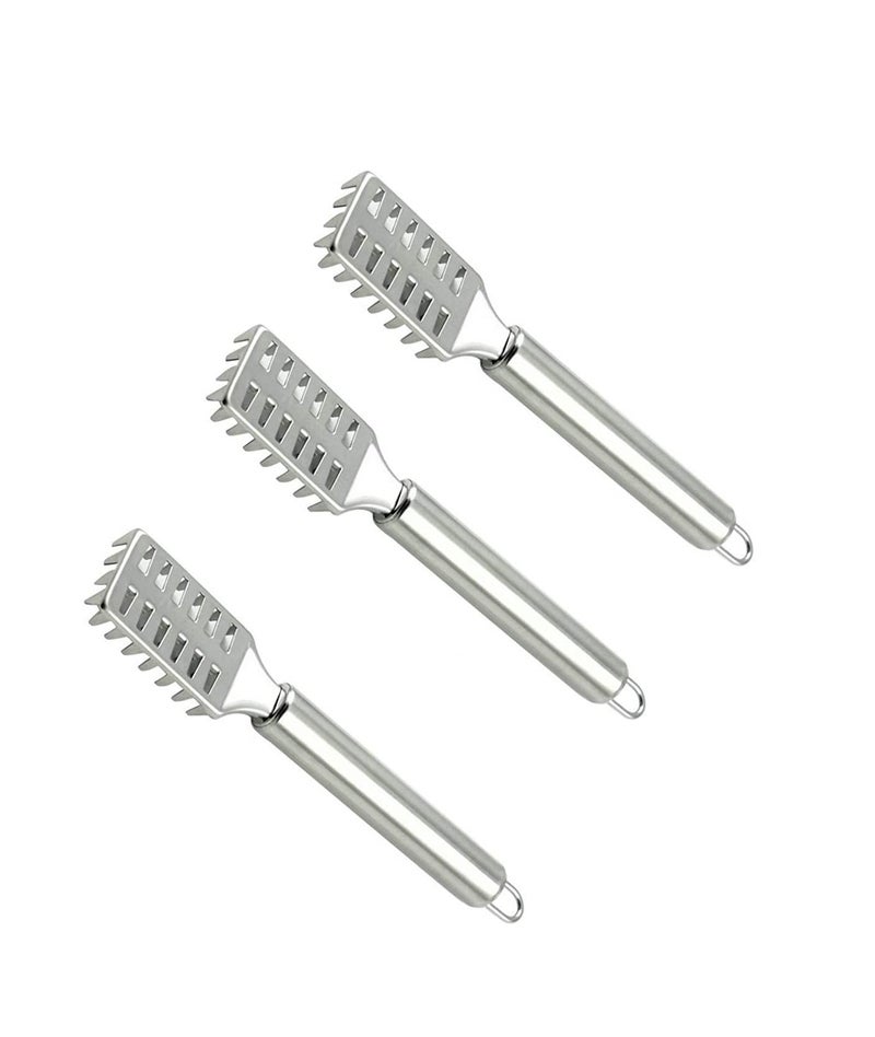 NURIOR NURIOR Fish Scale Scraper Fish Scaler Sawtooth Scale Descaler Scraper Cleaner Fish Scales Brush Shaver Remover Scale Knife Peeler Skin Peeler Fish Tools (Pack of 3) - Image 1