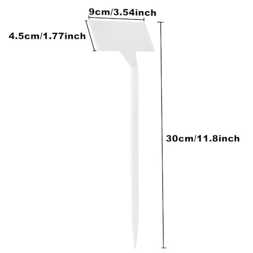 GREWERY 50 Pieces Plant Tags Name Stick with Long Spike, Inclined Writing Surface for Better Reading, Polypropylene Plastic, UV Stabilized, Weather Resistant (Yellow, 30 cm) - Image 2
