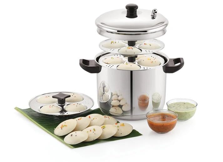 Sonu Stainless Steel Idly Cooker, 6 Plates with Micro Holes, Triply Base, Induction Compatible - Image 4