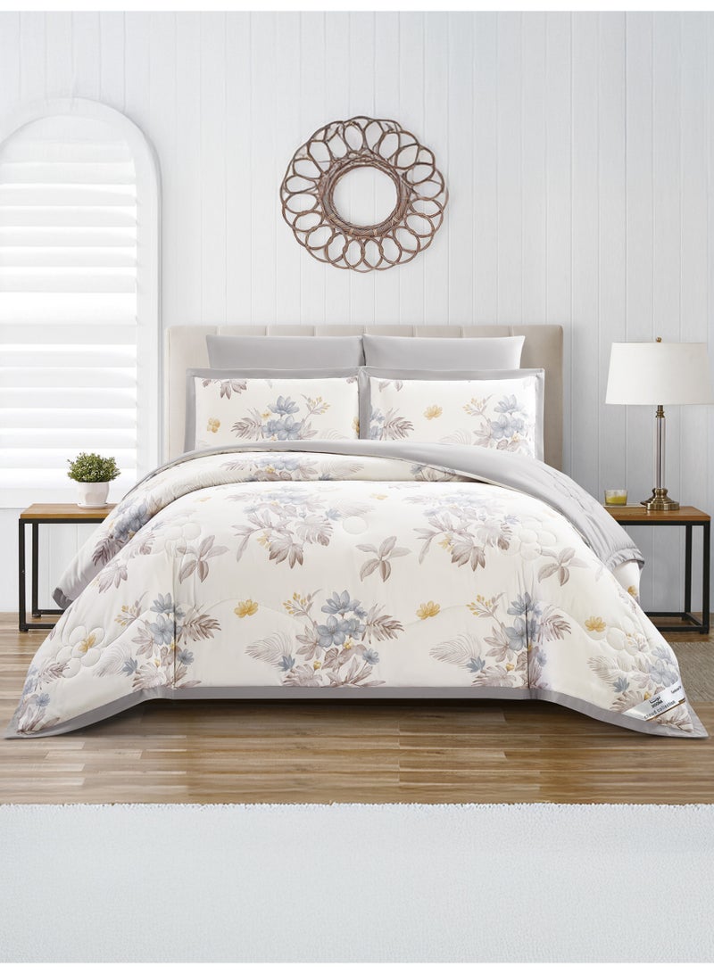 Doona Bedding Comforter Set - 6 Pcs Fits 200 x 200 cm King Size Bed -Printed Bedding Set-All Season- Brushed Microfiber. - Image 1