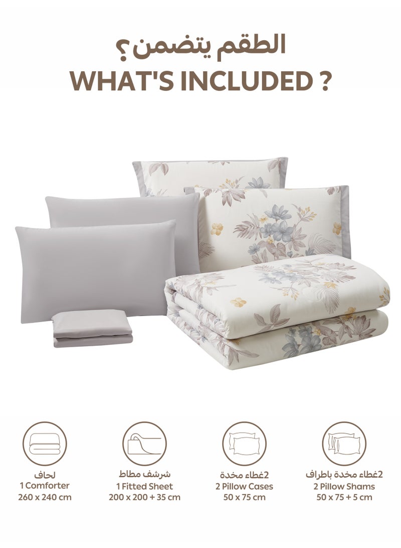 Doona Bedding Comforter Set - 6 Pcs Fits 200 x 200 cm King Size Bed -Printed Bedding Set-All Season- Brushed Microfiber. - Image 4