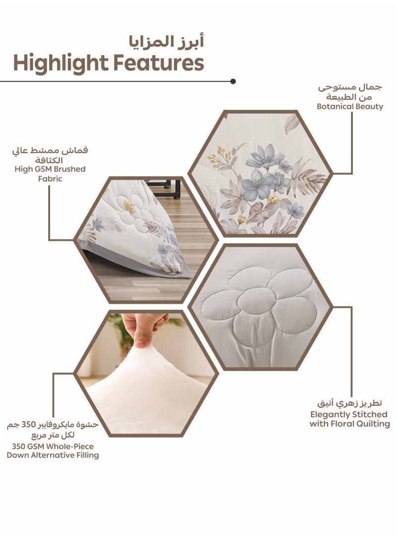 Doona Bedding Comforter Set - 6 Pcs Fits 200 x 200 cm King Size Bed -Printed Bedding Set-All Season- Brushed Microfiber. - Image 5