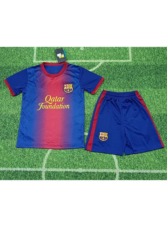 Retro Football Training Uniform Jersey Set for Adults and Kids