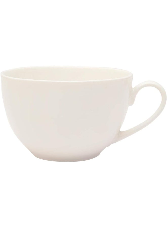 Shallow Porcelain Tea Cup And Saucer, White, 220ml - Image 1