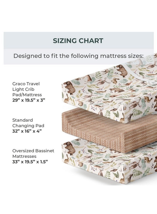 Pobibaby - 2 Pack Premium Changing Pad Cover - Ultra-Soft Cotton Blend, Stylish Woodland Pattern, Safe and Snug for Baby (Wildlife) - Image 2