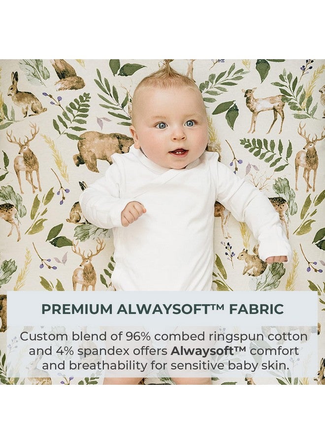 Pobibaby - 2 Pack Premium Changing Pad Cover - Ultra-Soft Cotton Blend, Stylish Woodland Pattern, Safe and Snug for Baby (Wildlife) - Image 1