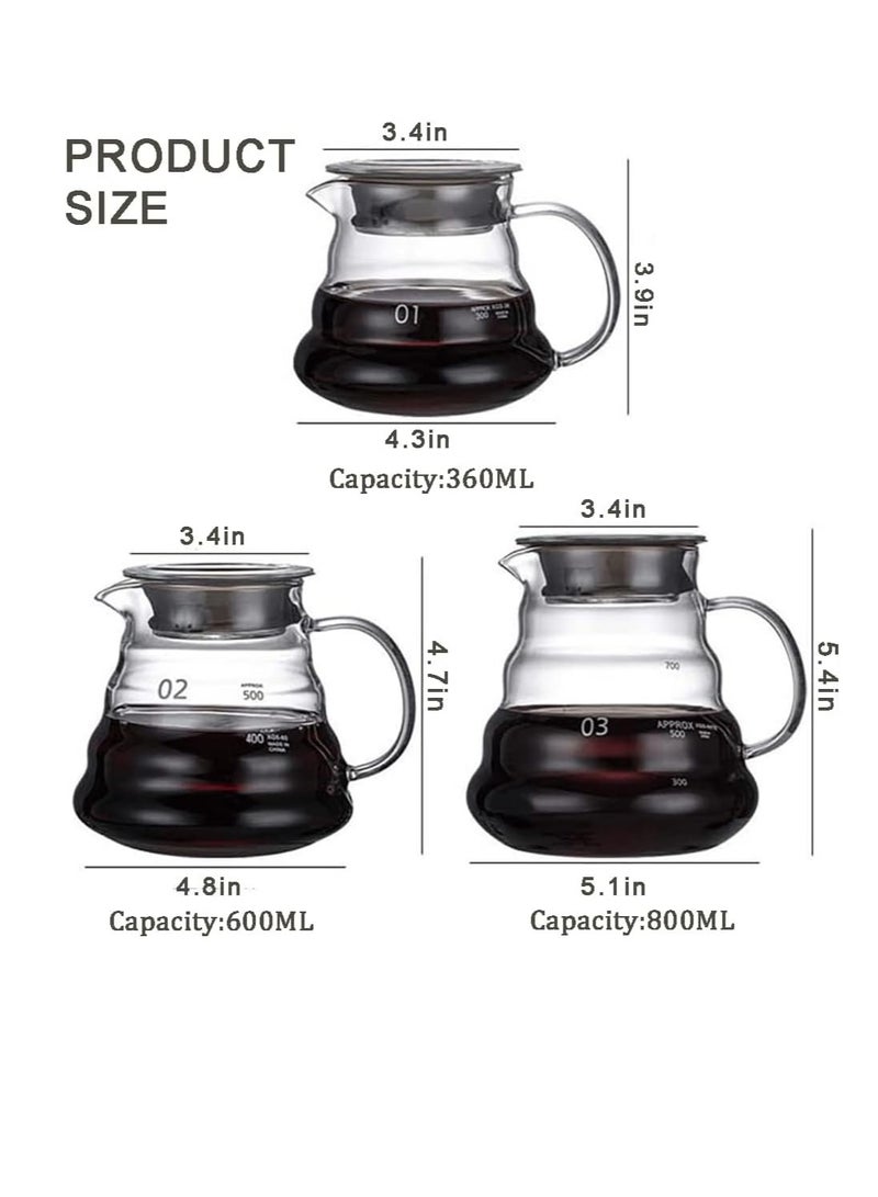 Bluejw V60 Glass Pour Over Coffee Maker Set,Coffee Server Pot Heat Resistant Come With Glass Drip Filter And Filter Paper (360ML) - Image 4