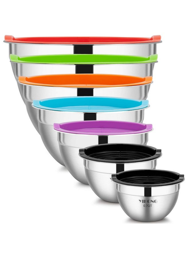YIHONG YIHONG 7 Piece Metal Mixing Bowls with Lids for Kitchen, Stainless Steel Set Ideal for Baking, Prepping, Cooking and Serving Food, Nesting Design for Space Saving Storage  - Image 1