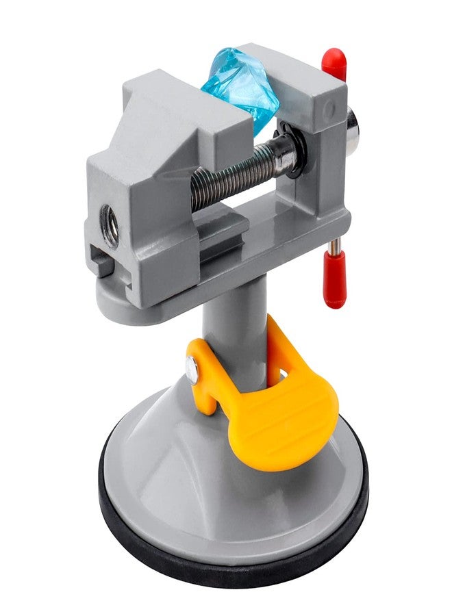 Mesee Mini Drill Press Vice with Suction Cup, Adjustable Carving Vise 360 Degrees Rotation Walnut Clamp Rotatable Table Bench Vice Clip On Tool for Jewelry Nuclear DIY Craft Sculpture - Grey - Image 4