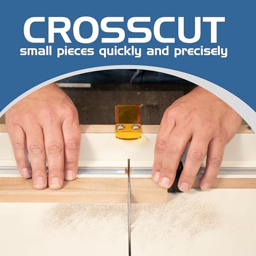 Fulton Woodworking Tools Fulton MDF Crosscut Sled for Table Saw | Precise Cuts Woodworking Jig | Aluminum Miter Slot Runners | Adjustable Stop & Transparent Guard | Cut Accurate Miters - Image 3