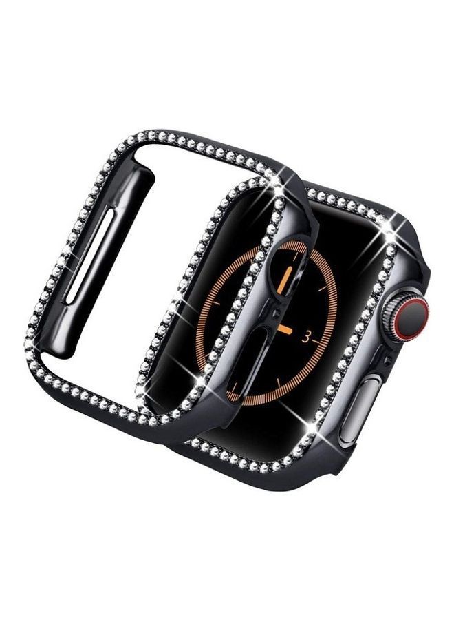 NIBEMINENT Suitable PC Diamond Protective Case For Apple Watch 38MM Black - Image 1