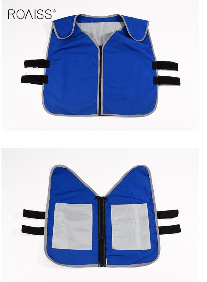 roaiss Summer Safety Vest with 4PCS Ice Packs Ice Cooling Vest for Men Women Cool Vest for Hot Weather Work Kitchen Outdoor Heat-Resistant Breathable Cooling Clothing Blue - Image 3