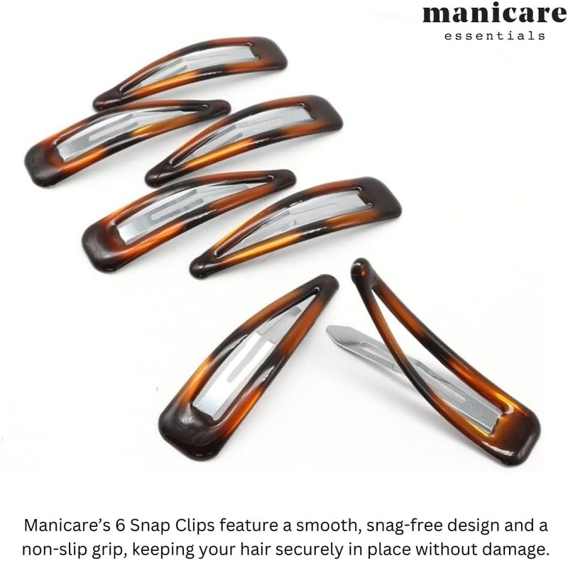Manicare Compact trendy practical build Snap Clips, Pack Of 6 Brown Sleepies, Snag Free, Non-Slip Hair Grips, Hair Barrettes, Hair Accessories, Bendies, School Hair Clips, Hair Slides For Sectioning, Decorating And Holds Back Hair Global flexible assemble picks - Image 4