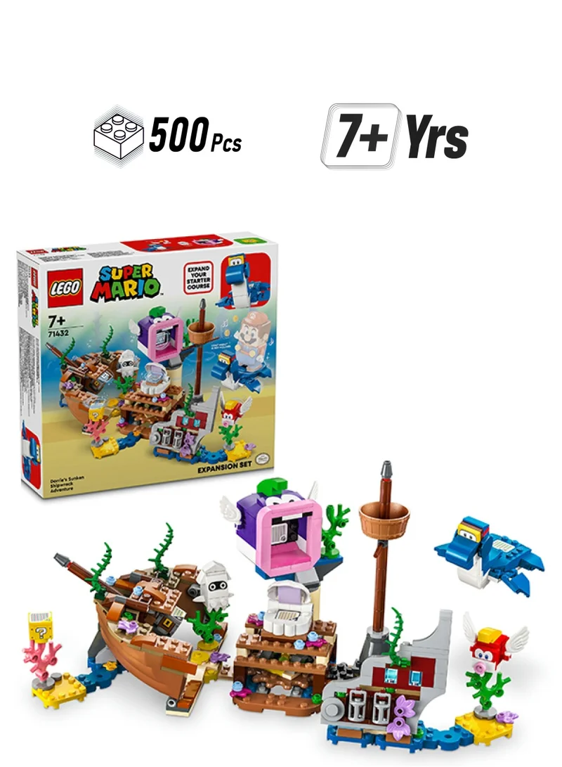 ليغو 71432 Super Mario Dorrie'S Sunken Shipwreck Adventure Expansion Set, Collectible Toy For Kids With Cheep Cheep, Cheep Chomp And Blooper Figures, Gift For Boys, Girls And Gamers Aged 7 And Over (500 Pieces)