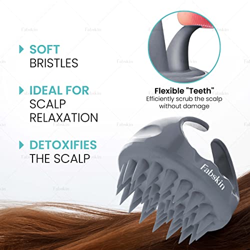 FABSKIN Hair Scalp Massager Shampoo Brush with Soft Silicone Bristles, Anti Dandruff, Exfoliating with Scalp Care, Manual Hair Massager for Blood Circulation (Pink) - Image 2