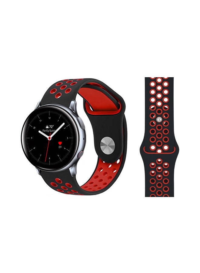 Perfii Replacement Band For Samsung Galaxy Active/Active2 Black/Red