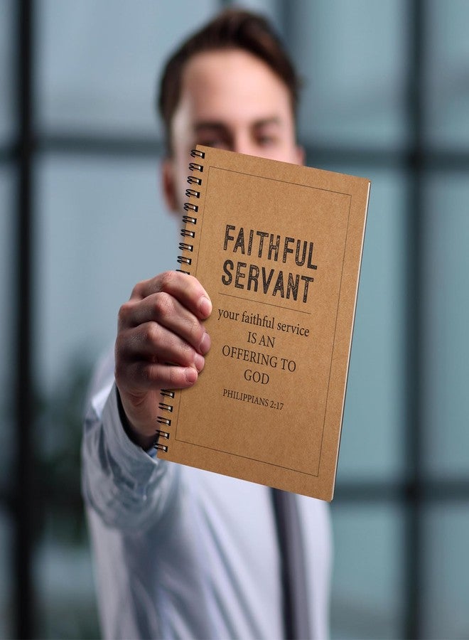 Epakh 6 Pcs Christian Notebooks Gifts Bulk 7.8" x 5.9" Religious Faithful Servant Journal Spiral Notebooks Volunteers Appreciation Pastor Church Gifts for Men Church Sunday School Bible Study - Image 4