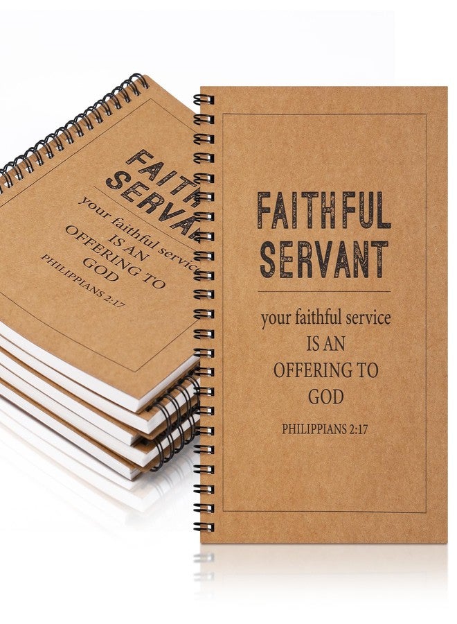 Epakh 6 Pcs Christian Notebooks Gifts Bulk 7.8" x 5.9" Religious Faithful Servant Journal Spiral Notebooks Volunteers Appreciation Pastor Church Gifts for Men Church Sunday School Bible Study - Image 1