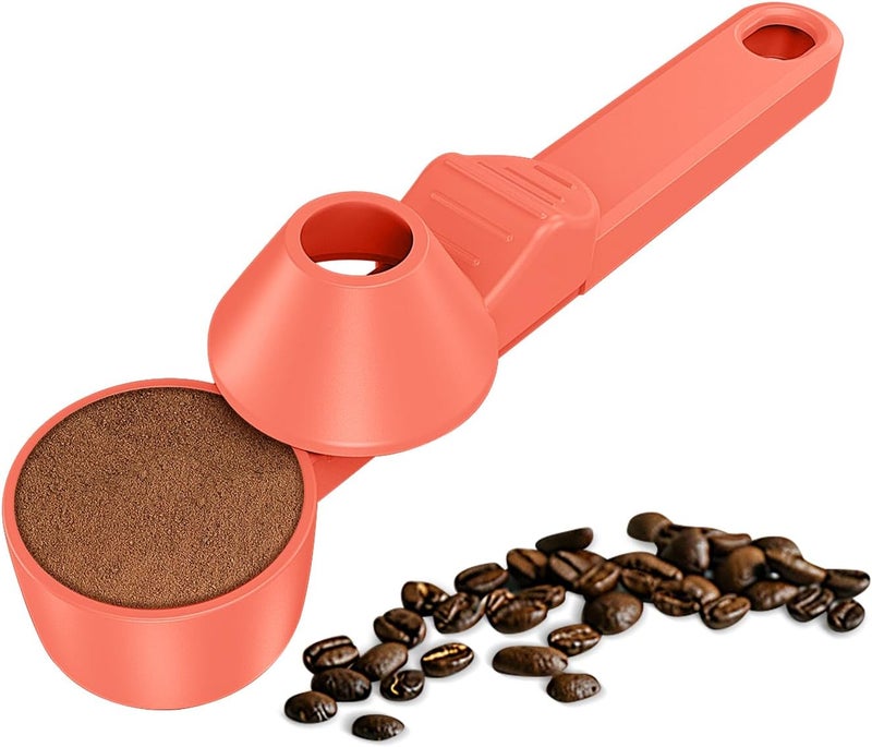 Lov Sprout Coffee Scoop & Funnel for Reusable K Cup Refillable Coffee Pods, Coffee Measuring Spoon 2 Tablespoon Capacity, Scoop with Funnel for Ground Coffee, Protein Powder, Tea (Orange, 1 Pack) - Image 1