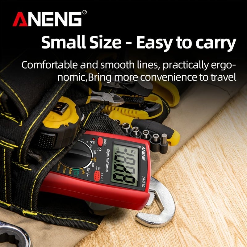 ANENG DM850 Yellow Digital Multimeter Automatic AC DC Voltage Ohm Tester Transistor Buzzer 1999 Counts - Image 3