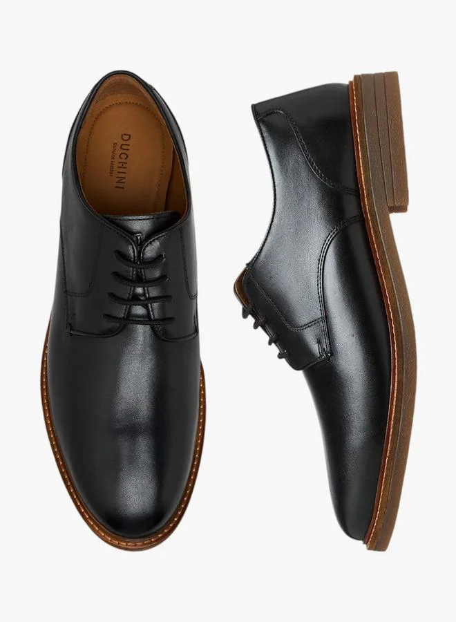دوتشيني أحذية ديربي رجالية برباط بلون سادة