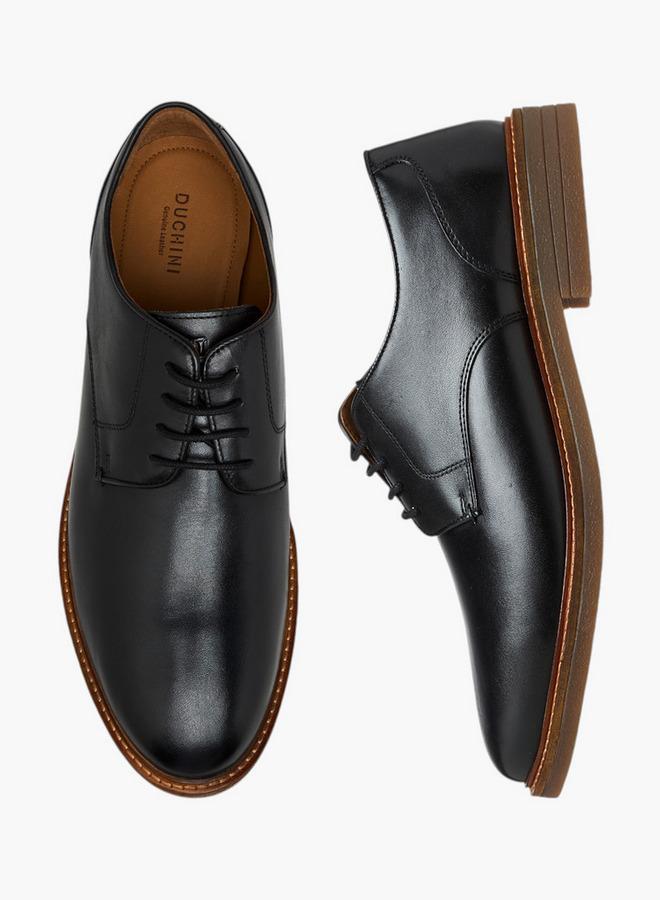 DUCHINI Men's Solid Lace-Up Derby Shoes - Image 2