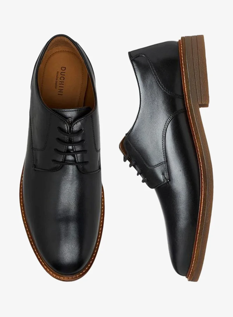 دوتشيني أحذية ديربي رجالية برباط بلون سادة