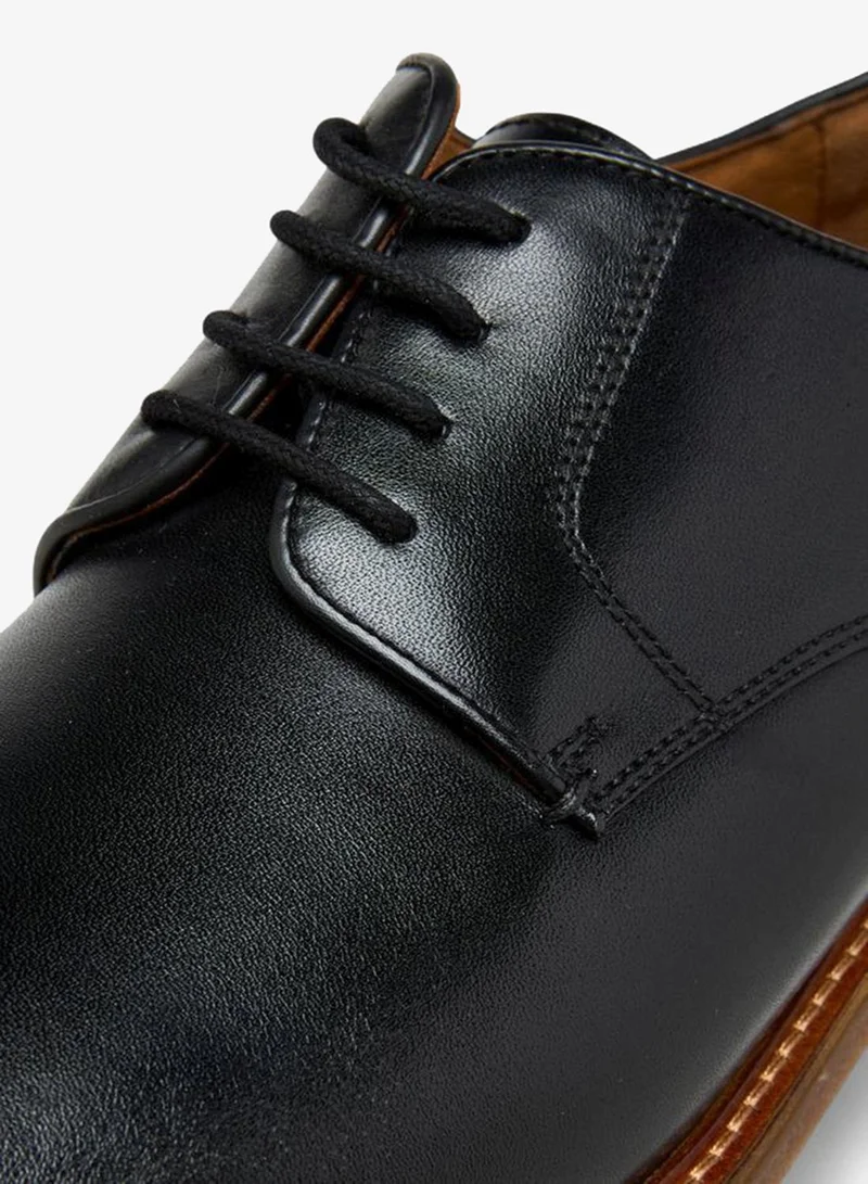 DUCHINI BLACK Men's Solid Lace-Up Derby Shoes for Men | Best Price UAE