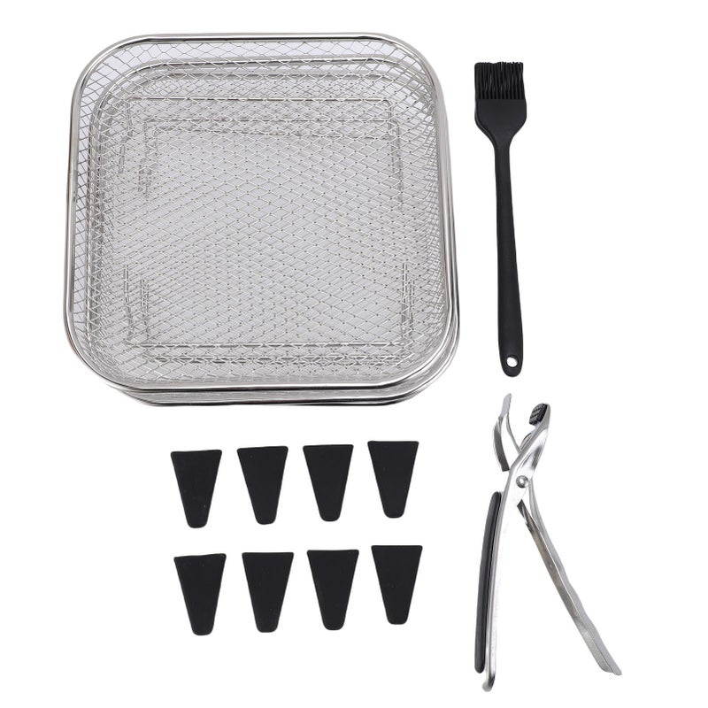Fryer Rack Set Stable Detachable Stackable 304 Stainless Steel Square Fryer Dehydrator Stand 13 Accessories - Image 1
