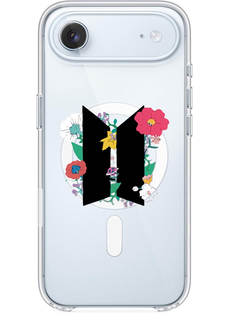 Theodor Magnetic Case for Apple iPhone 17 Air Compatible with MagSafe Wireless Charging, Shockproof Phone Bumper Cover - BTS floral B - Image 1